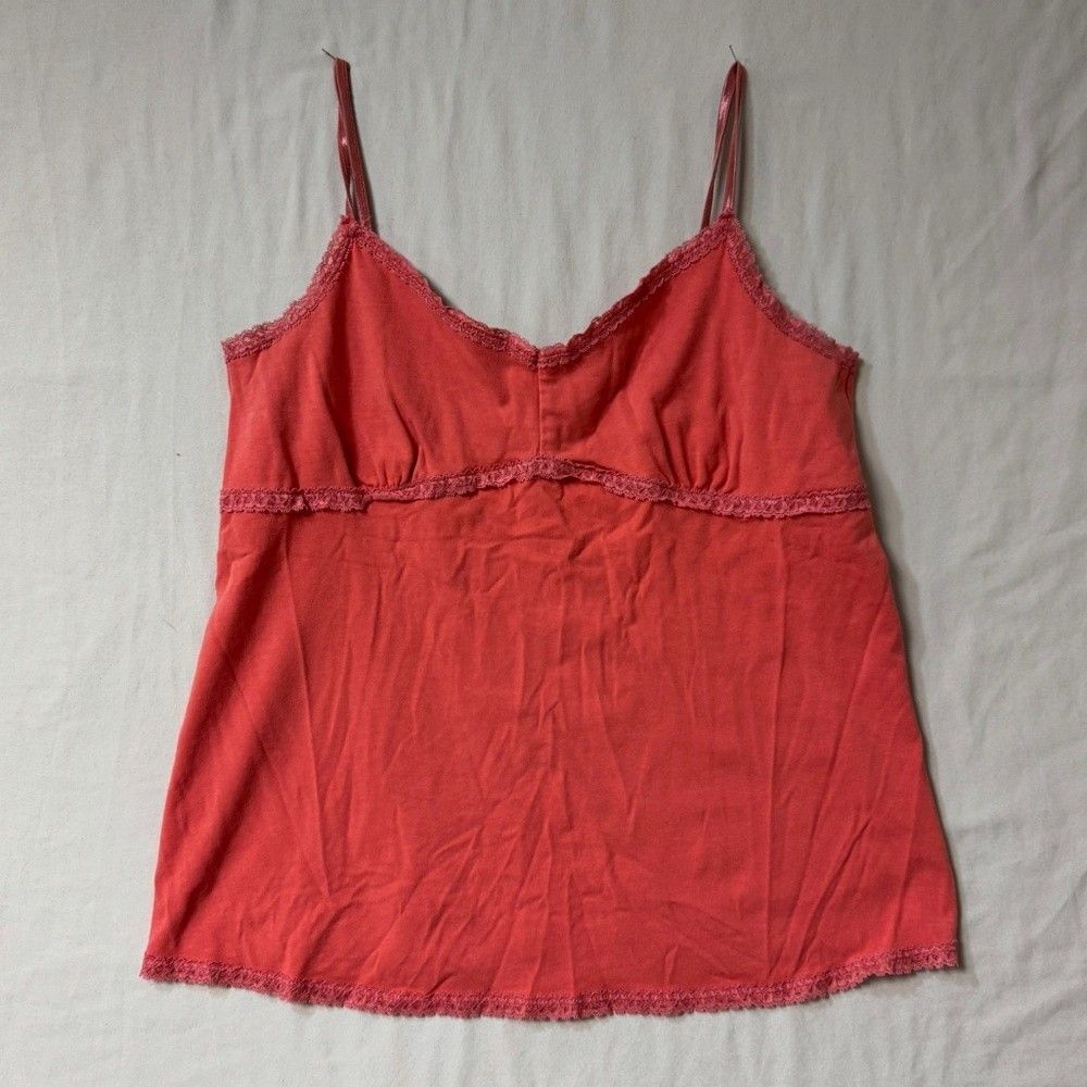 Coral Maternity Tank Top Womens Medium Sleeveless Shirt Stretch Summer Baby Bump